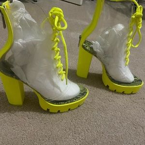 Transparent neon boots